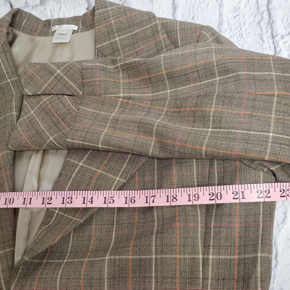 Vintage Austin Reed Women Suit Set Size 16 / XL Plaid Blazer Jacket & Skirt - Picture 14 of 16